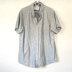 Hurley Shirt Mens Size XL Light Green Button Down Short Sleeve Cotton Preppy